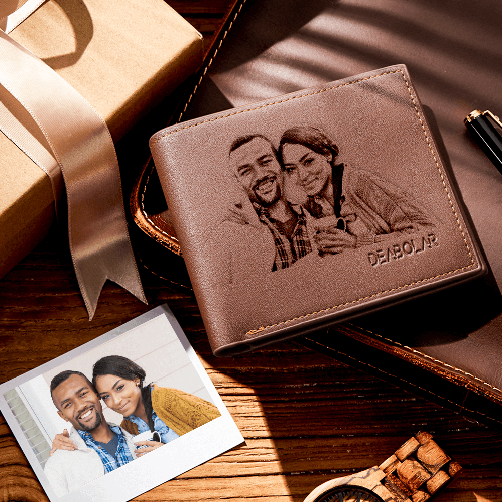Custom Photo Engraved Wallet - yournamenecklaceuk