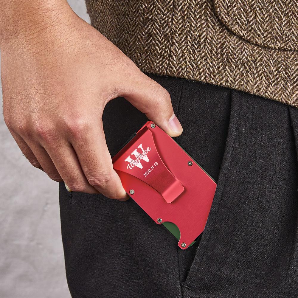 Custom Engraved Wallet Slim Business Metal Card Holder Gifts - yournamenecklaceuk