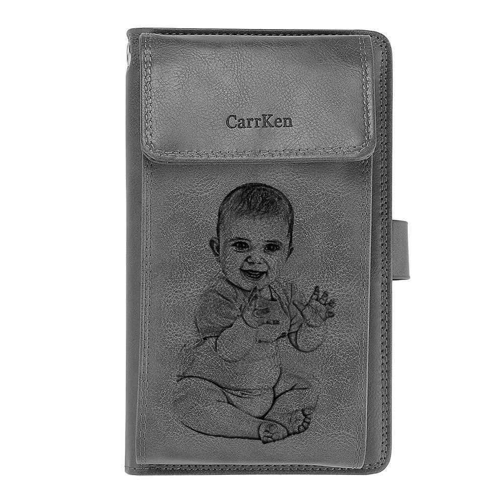 Photo Engraved Wallet Personalised Mens Wallet Photo Wallet Case - yournamenecklaceuk