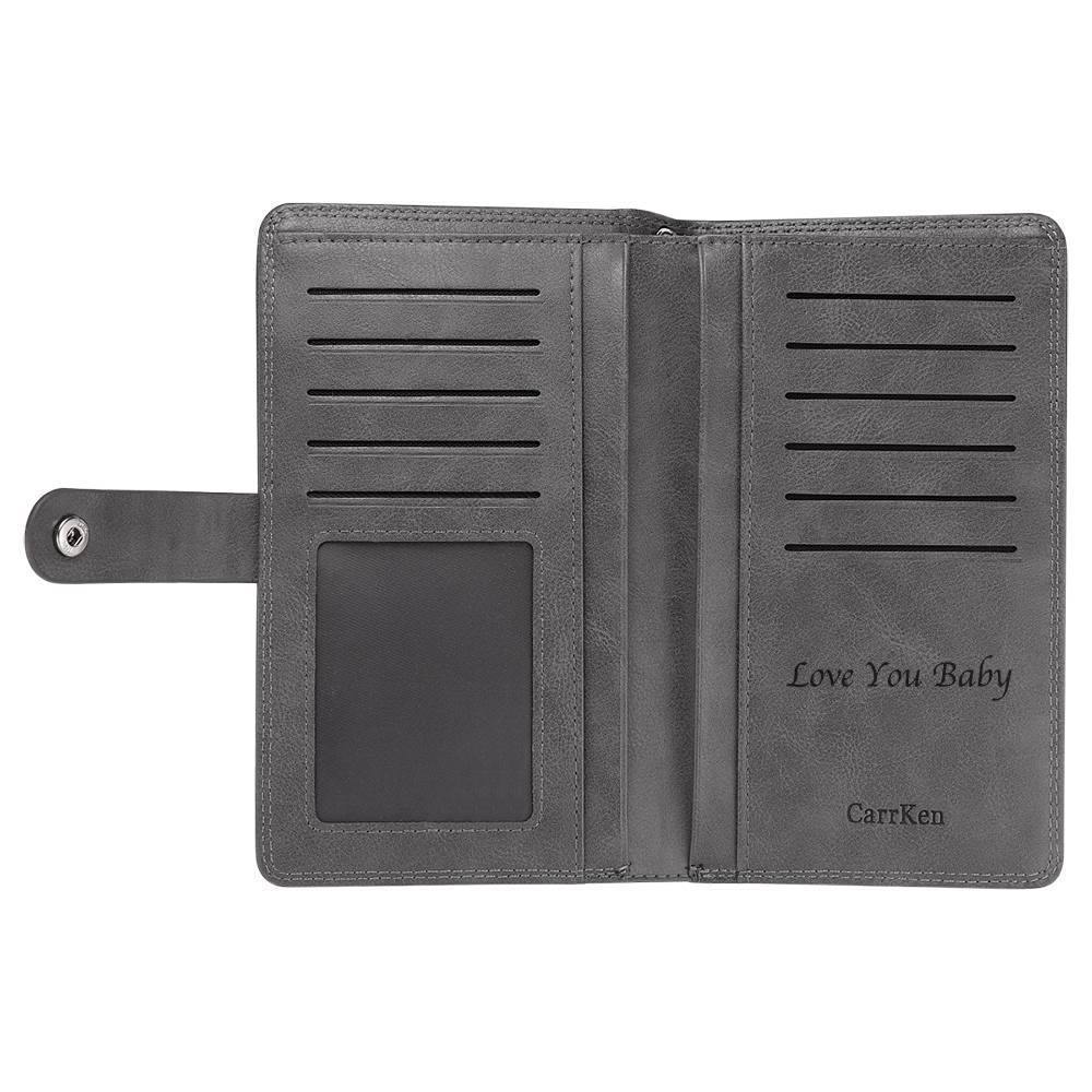Photo Engraved Wallet Personalised Mens Wallet Photo Wallet Case - yournamenecklaceuk