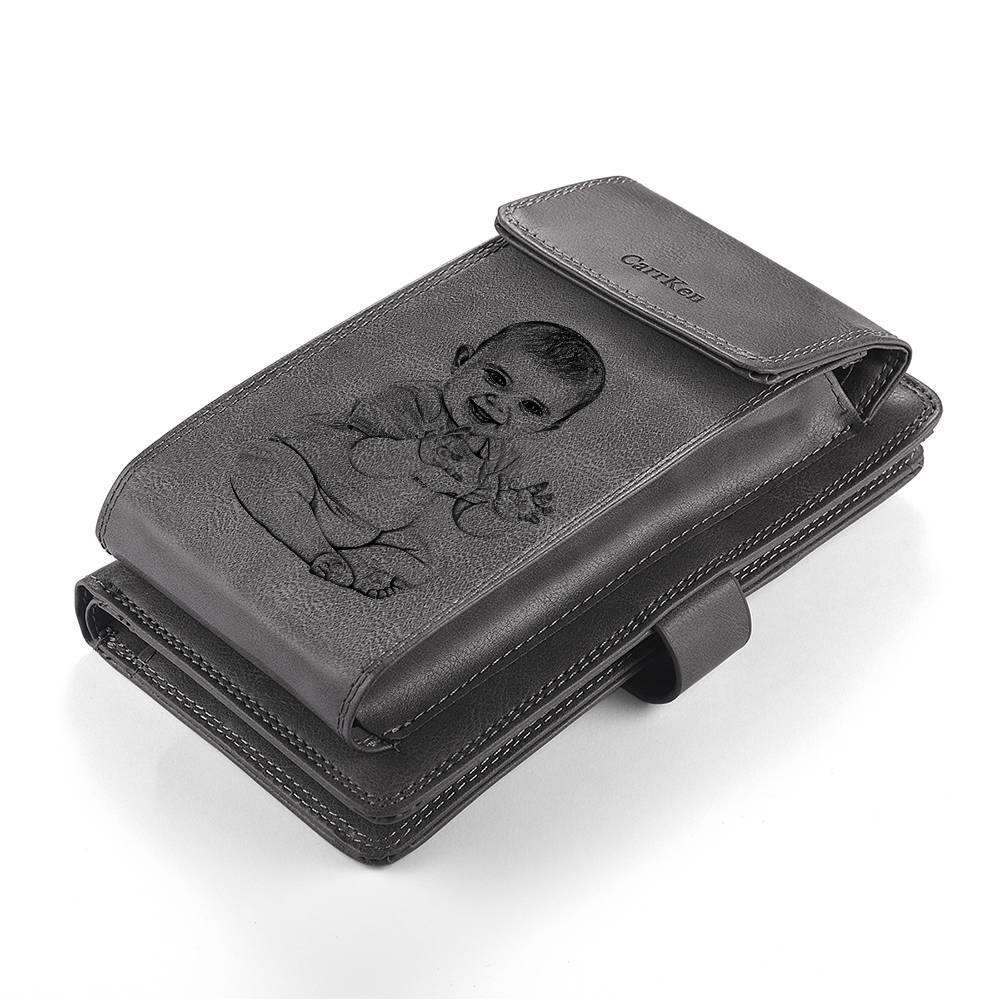 Photo Engraved Wallet Personalised Mens Wallet Photo Wallet Case - yournamenecklaceuk