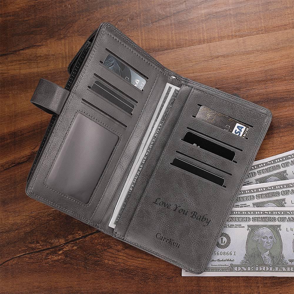 Photo Engraved Wallet Personalised Mens Wallet Photo Wallet Case - yournamenecklaceuk