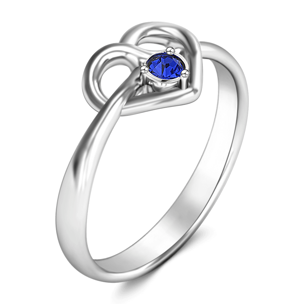 Personalised Birthstone Heart Ring - yournamenecklaceuk