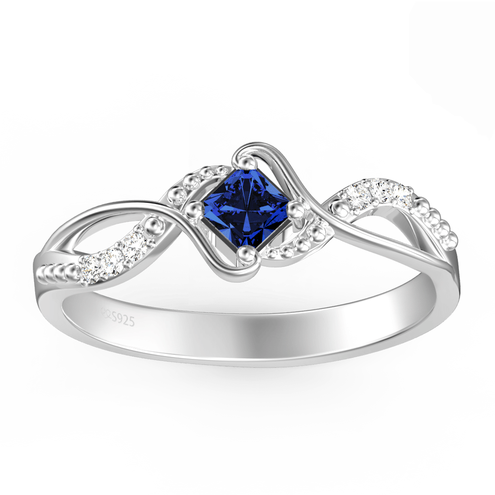 Personalised Birthstone Eternity Ring Silver - yournamenecklaceuk