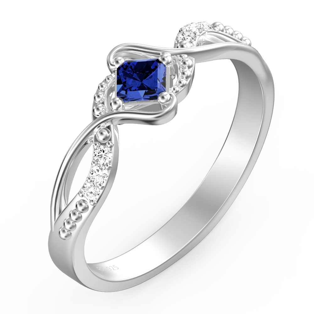 Personalised Birthstone Eternity Ring Silver - yournamenecklaceuk
