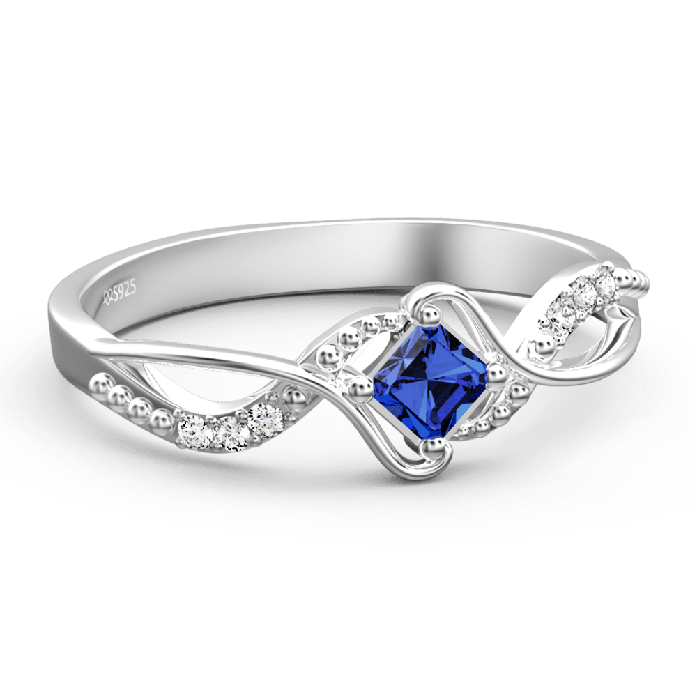 Personalised Birthstone Eternity Ring Silver - yournamenecklaceuk