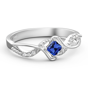 Personalised Birthstone Eternity Ring Silver - yournamenecklaceuk