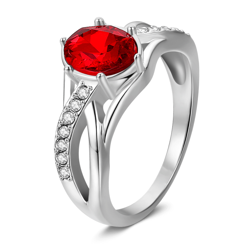 Personalised Birthstone Eternity Ring with Twin Accent Rows Silver - yournamenecklaceuk