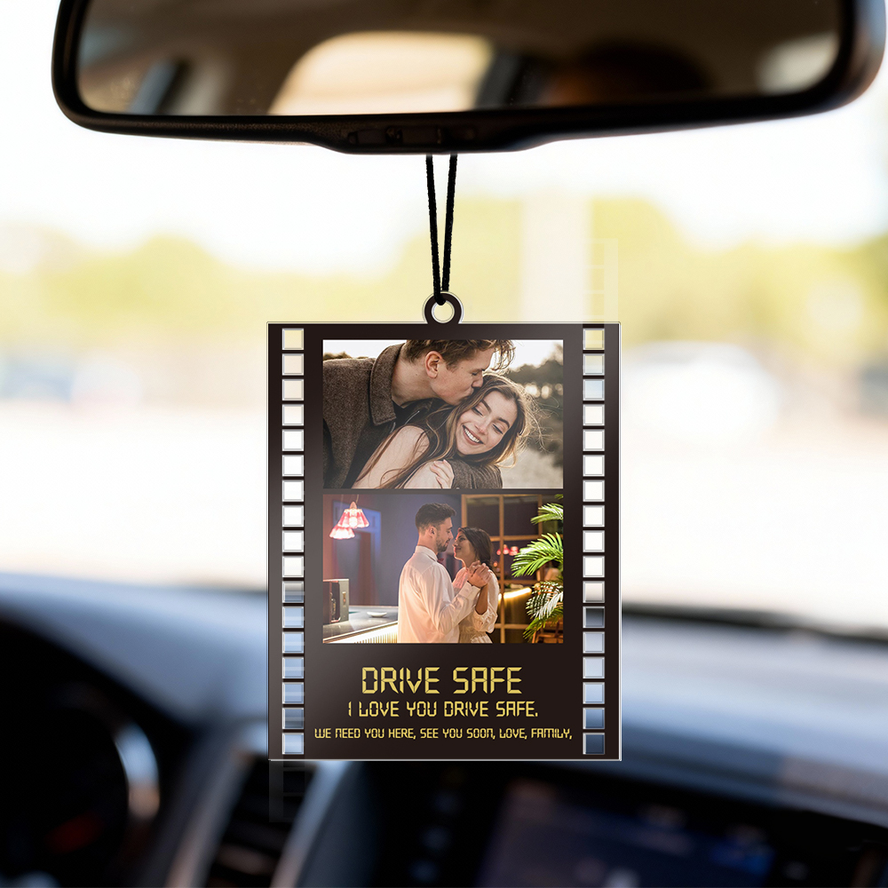 Personalized Photo Car Ornament, Boyfriend Christmas Gifts, Drive Safe Gift, First Car Gift, Valentines Day Gift for Boyfriend, Gift for Him -  NameNecklaceUK