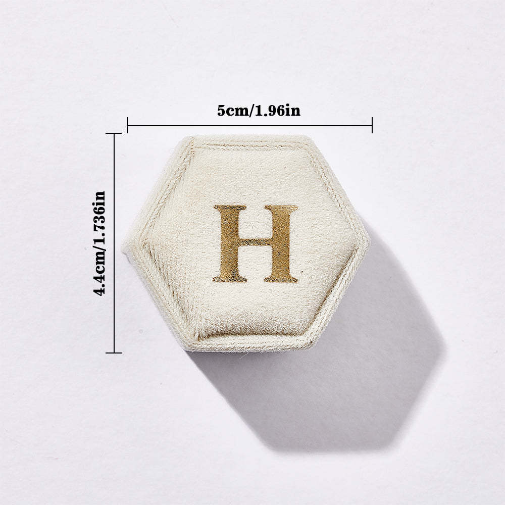 Personalized Ring Box Custom Text Hexagon Ring Box Engagement Wedding Ring Box - yournamenecklaceuk