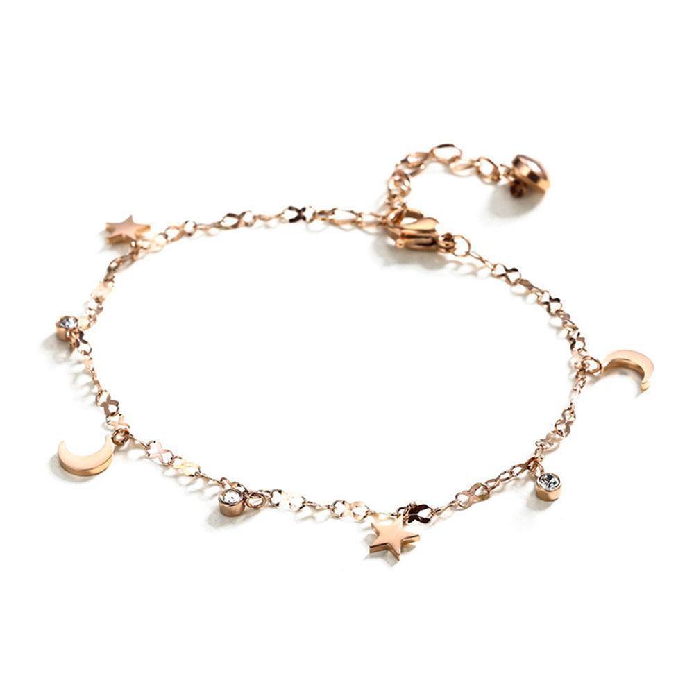 Star And Moon Anklet-yournamenecklaceuk