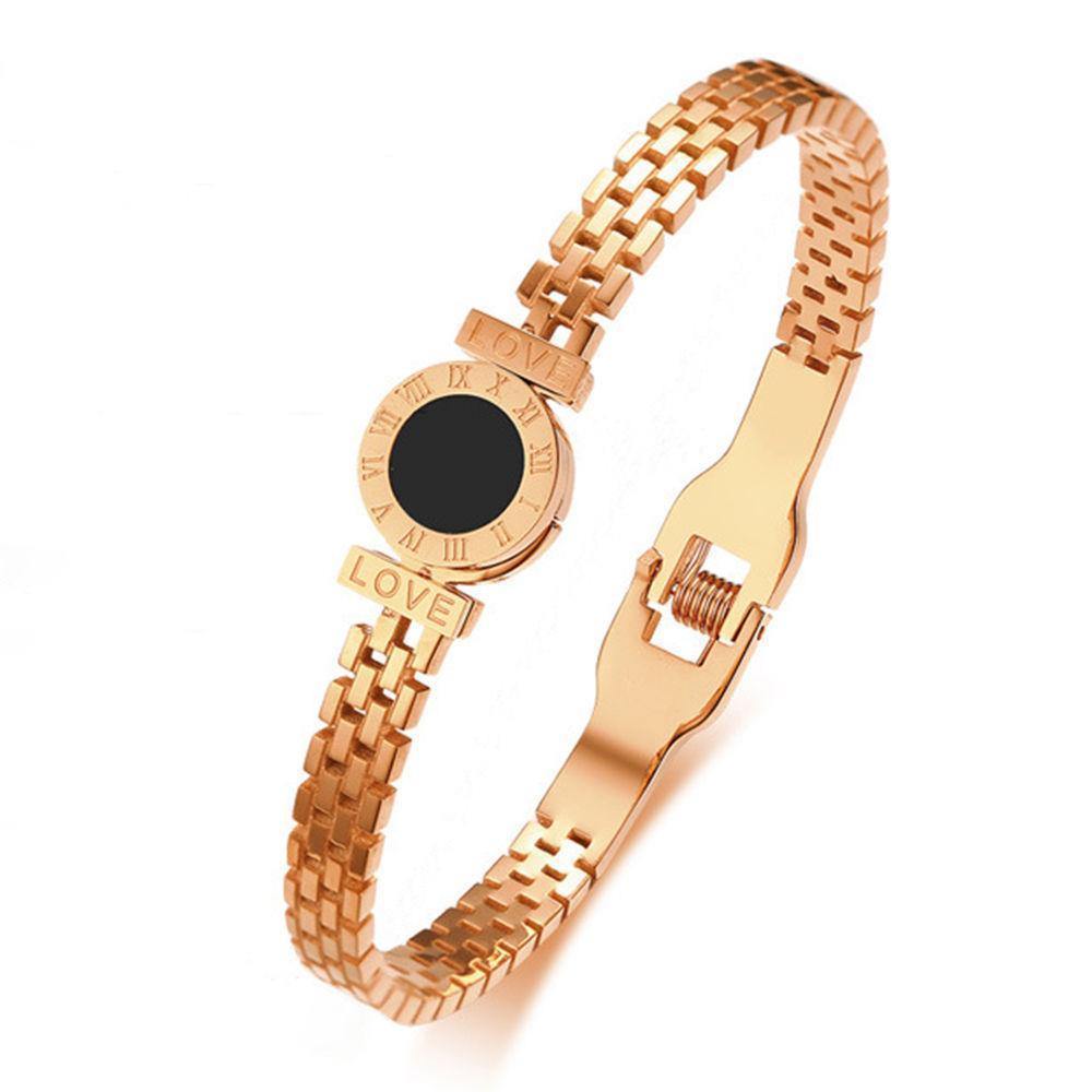 Rose Gold Imitation Watch Bangle - yournamenecklace