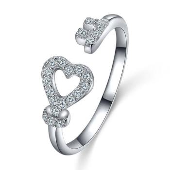 Heart Lock and Key Ring Silver - yournamenecklaceuk