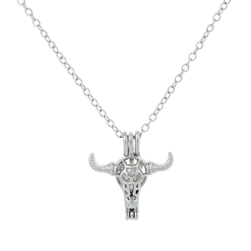 Luminous Bull Head Necklace Green Light Jewelry - soufeelus