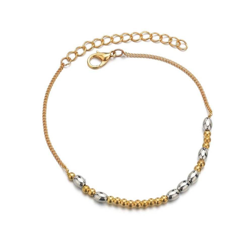 Beaded Anklet, Classic Style Goden-yournamenecklaceuk
