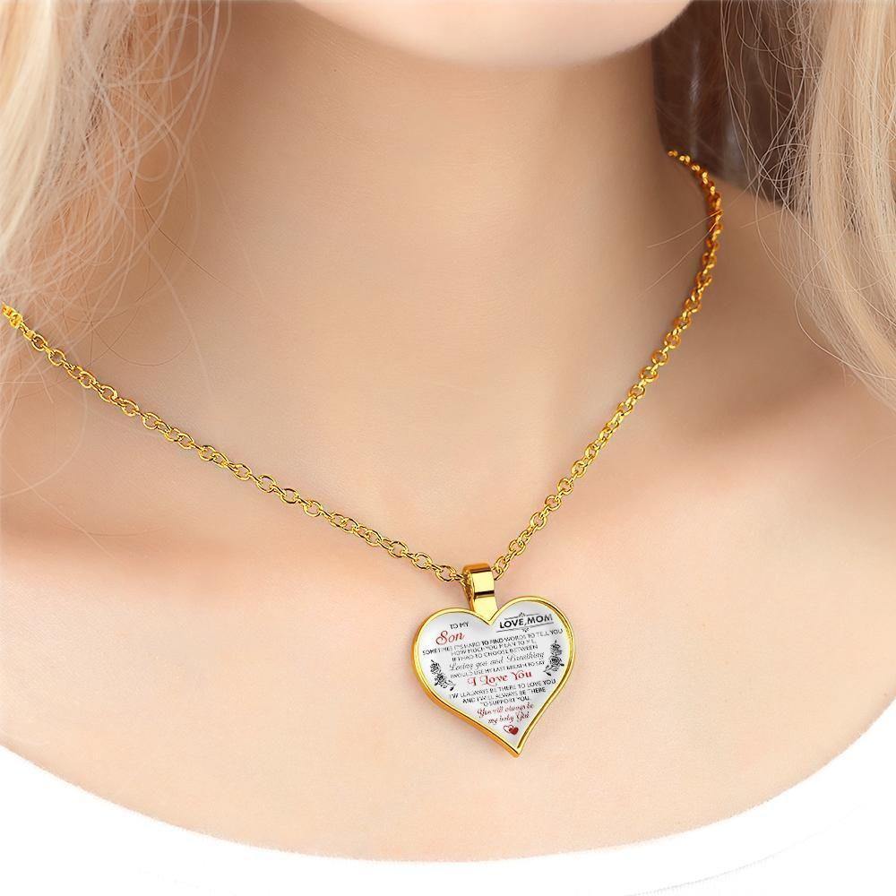 Heart Necklace A Unique and Thoughtful Gift for Boy - Gold - soufeelus