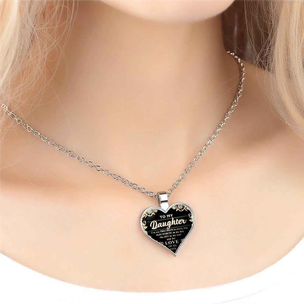 Heart Necklace A Unique and Thoughtful Gift for Daughter - Silver - soufeelus