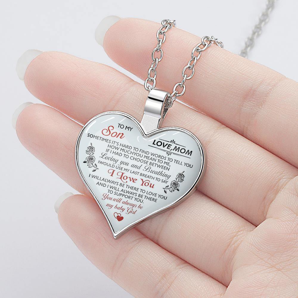 Heart Necklace A Unique and Thoughtful Gift Mom And Son - Silver - soufeelus