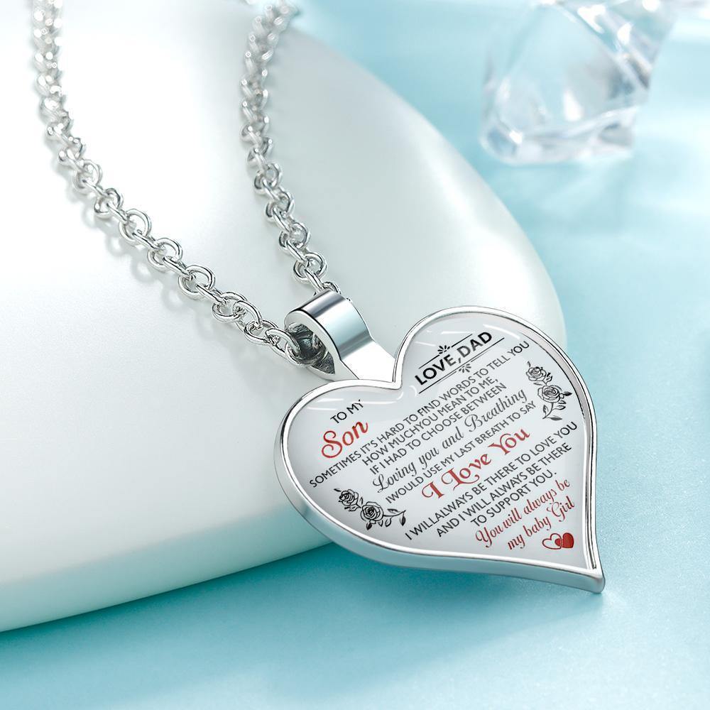 Heart Necklace A Unique and Thoughtful Gift Father And Son - Silver - soufeelus
