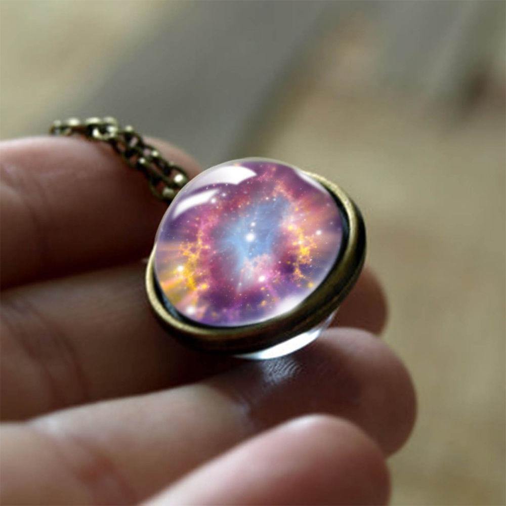 Galaxy Necklace Solar Universe Glass Galaxy Universe Galaxy Jewellery Guardian Stars Necklace - soufeelus