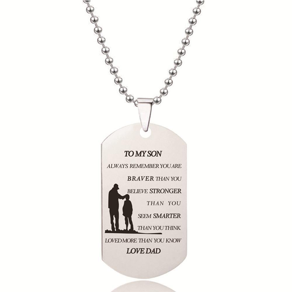 TO MY SON Necklace Silver Color Unique Gifts - yournamenecklaceuk