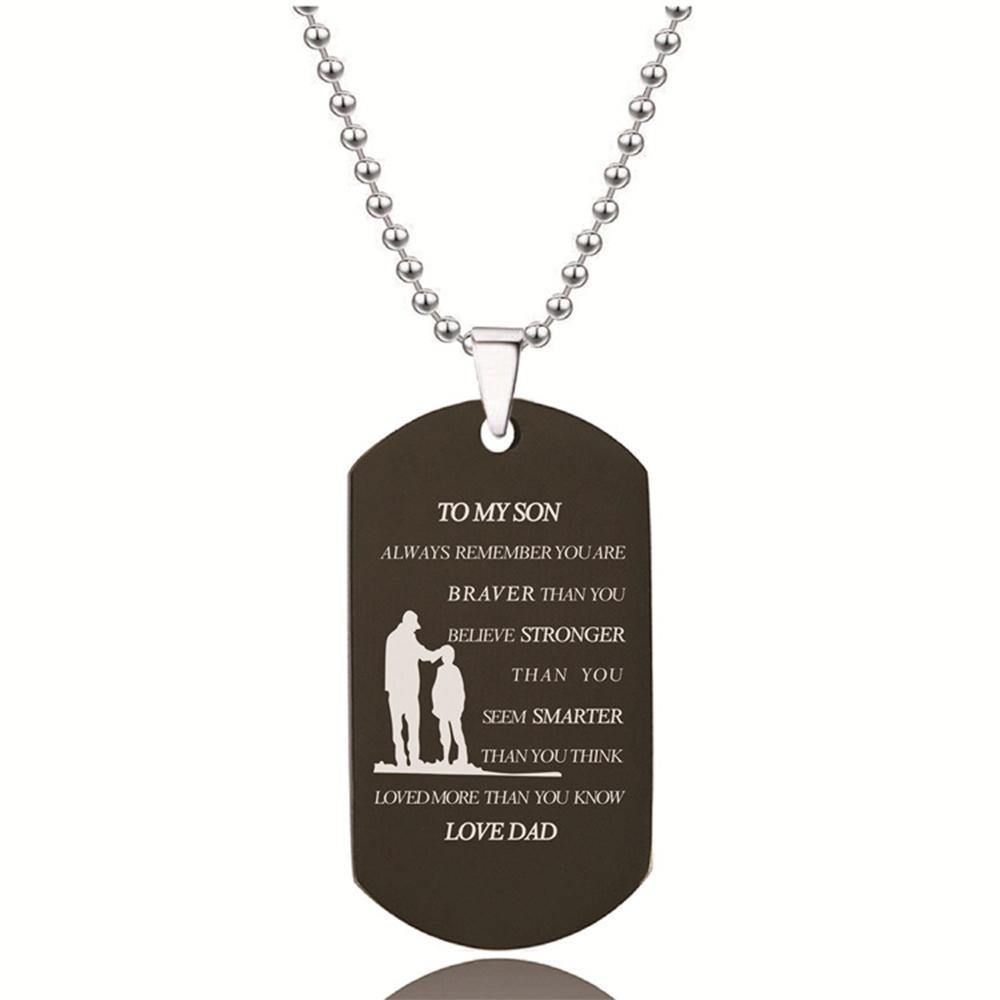 TO MY SON Necklace Black Color Christmas Gifts - yournamenecklaceuk