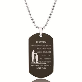 TO MY SON Necklace Black Color Christmas Gifts - yournamenecklaceuk