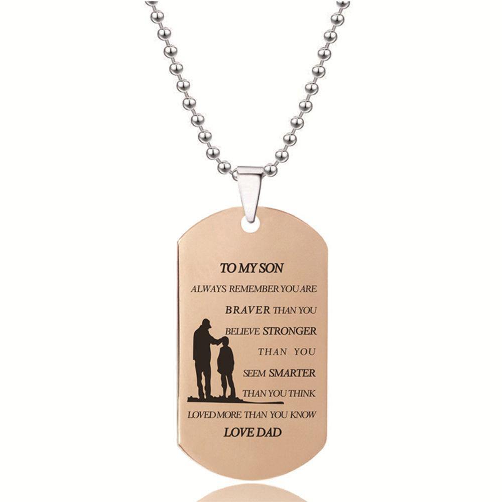 TO MY SON Necklace Rose Gold Color Love Dad Memorial Gifts - yournamenecklaceuk