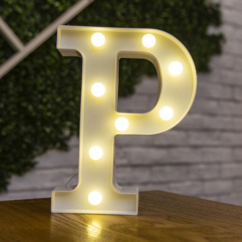 Light Up Letters Name Light Gift"P" - yournamenecklaceuk