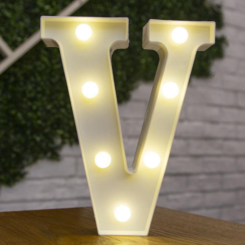 Light Up Letters Name Light Gift"V" - yournamenecklaceuk