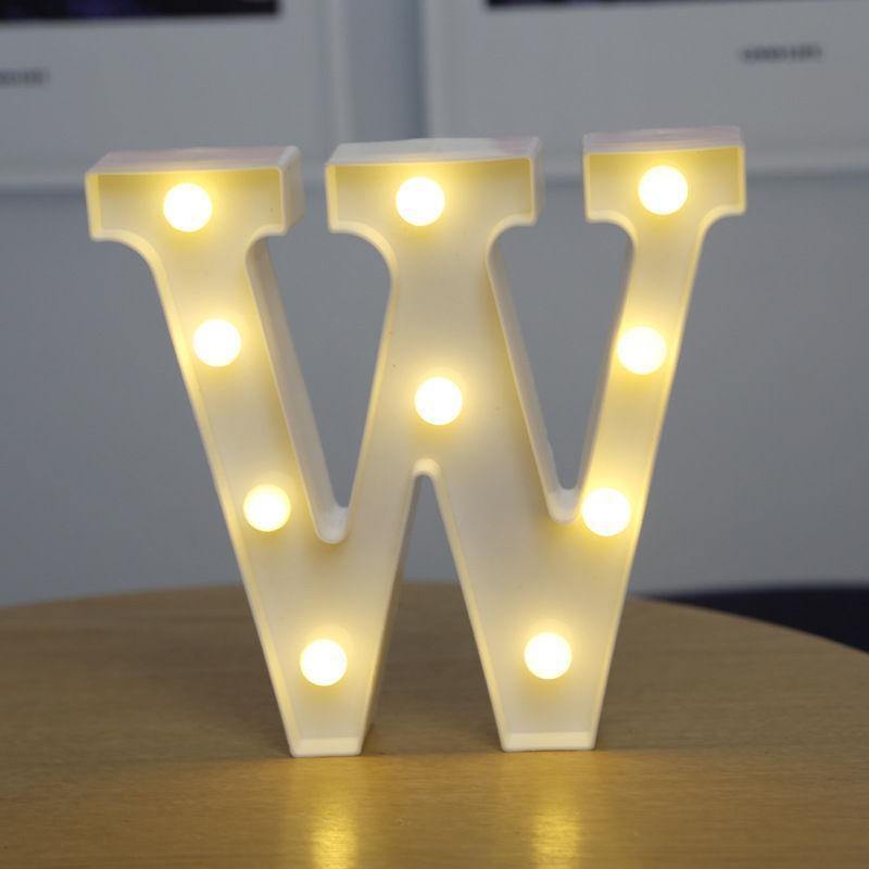 Light Up Letters Name Light Gift"W" - yournamenecklaceuk