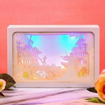 3D Paper Cut Light Horizontal Box Gifts - yournamenecklaceuk
