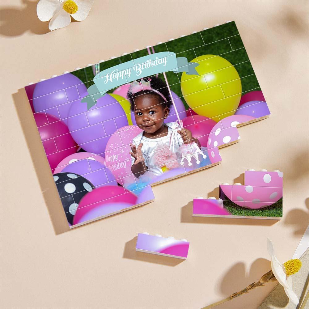 Custom Collage Photo Building Blocks Square Shape Building Bricks Gift for Him - Name Necklace