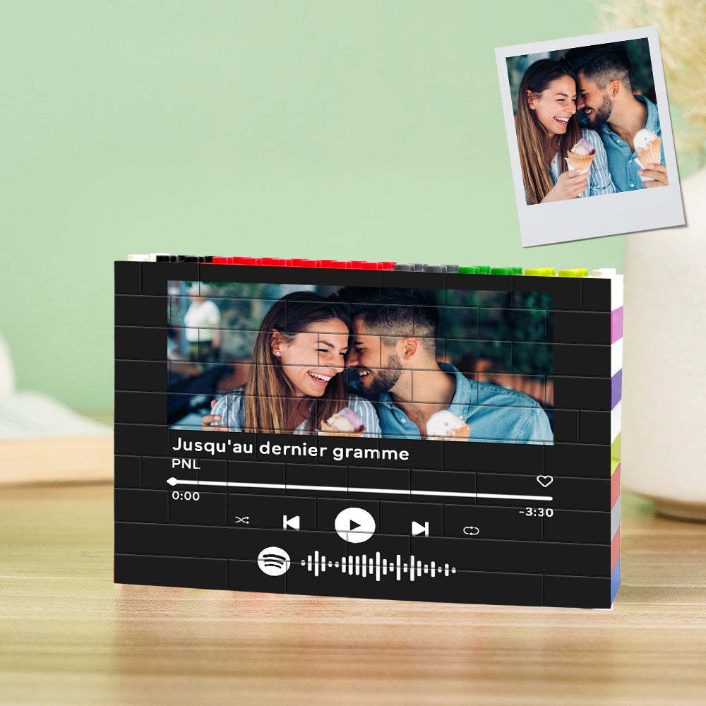 Personalised Spotify Code Building Brick Custom Photo Block Colors Brick Puzzles Gifts for Her - yournamenecklaceuk