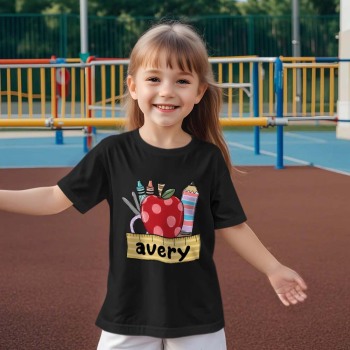 Personalized Back to School T-shirt First Day of School Shirt Gift for Kids - yournamenecklaceuk