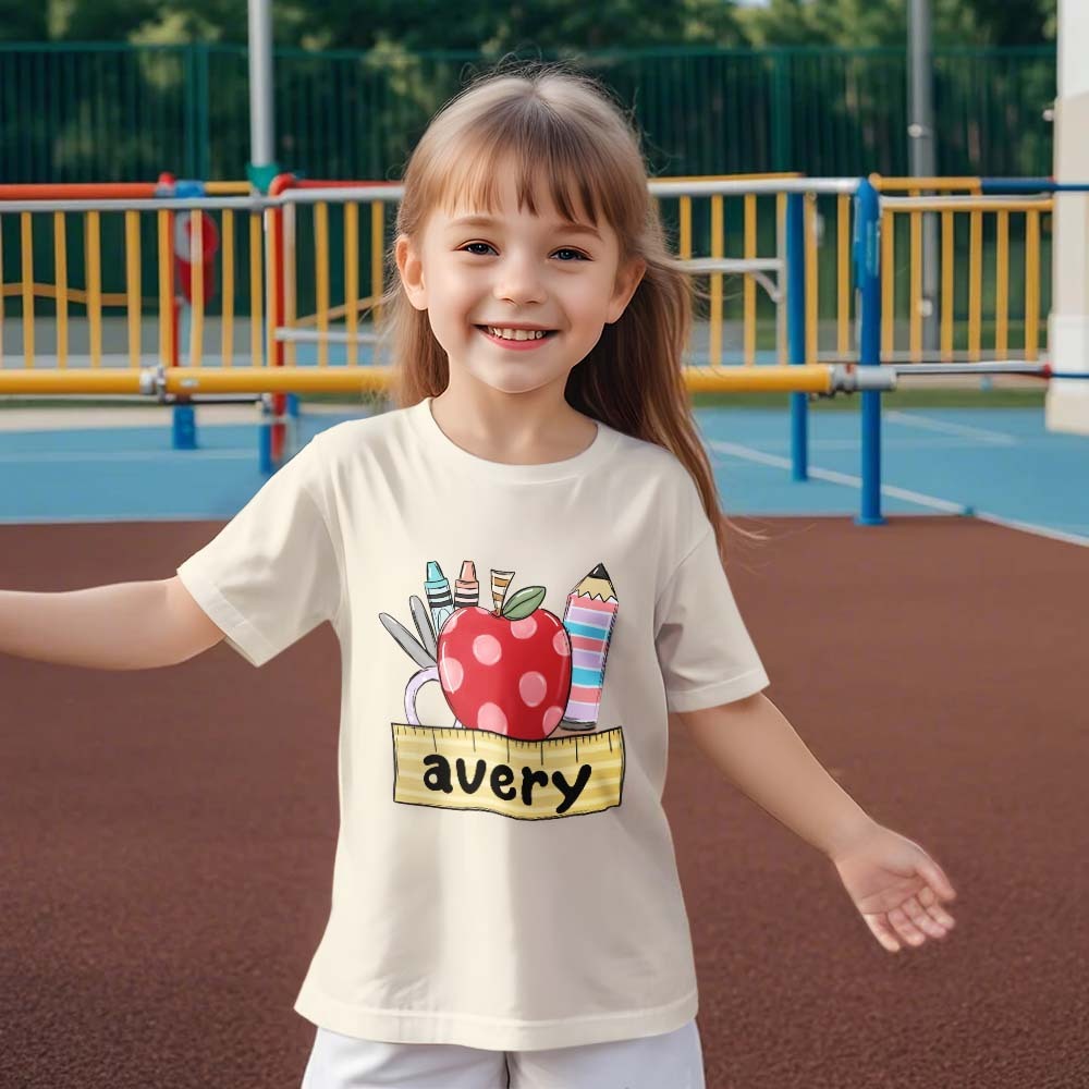 Personalized Back to School T-shirt First Day of School Shirt Gift for Kids - yournamenecklaceuk