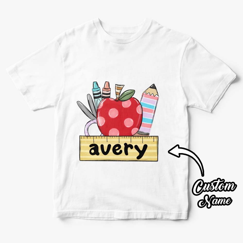 Personalized Back to School T-shirt First Day of School Shirt Gift for Kids - yournamenecklaceuk