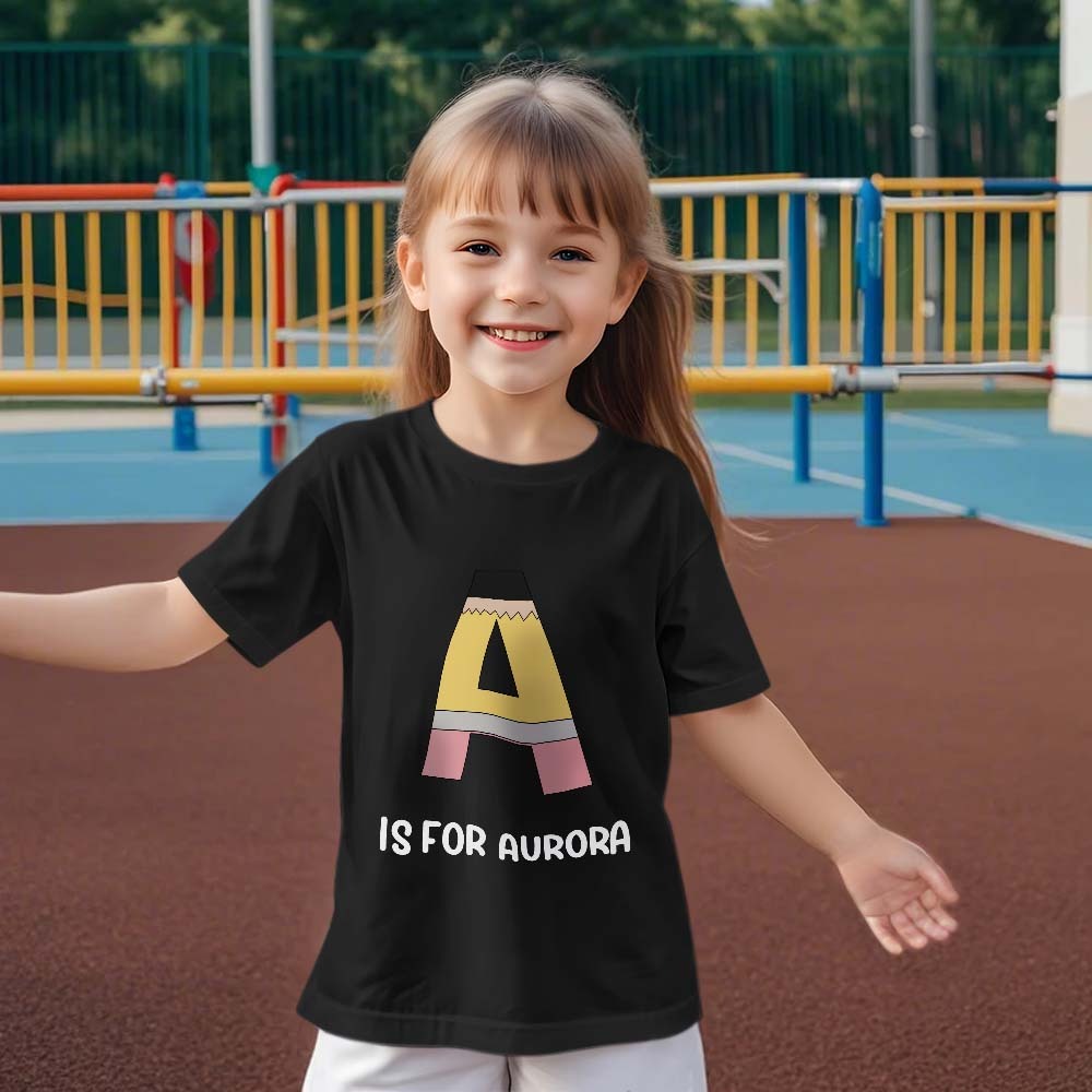 Personalized Back to School Pencil T-shirt First Day of School Shirt Gift for Kids - yournamenecklaceuk
