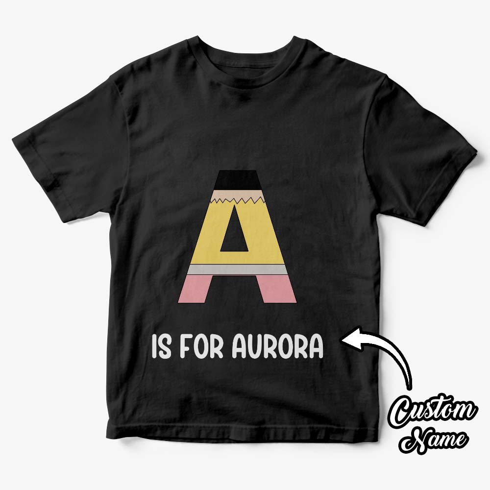 Personalized Back to School Pencil T-shirt First Day of School Shirt Gift for Kids - yournamenecklaceuk