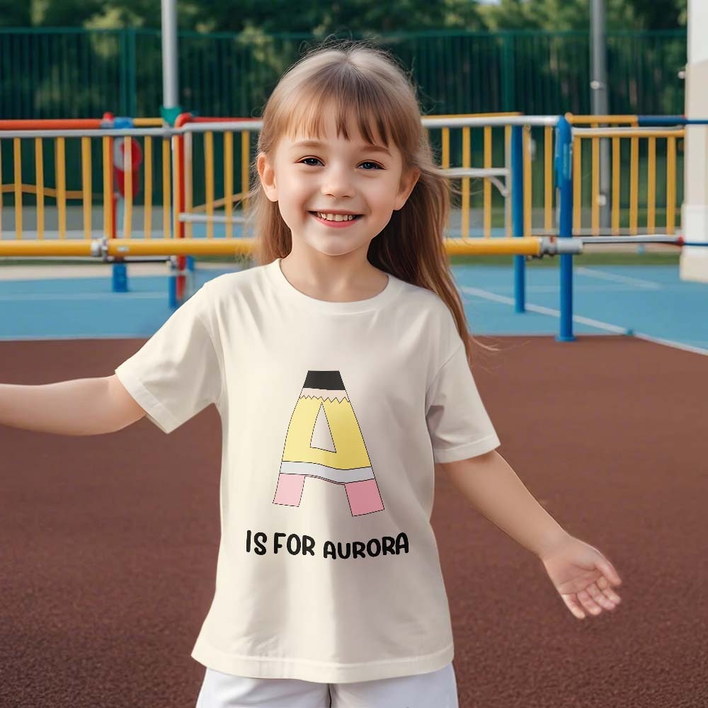 Personalized Back to School Pencil T-shirt First Day of School Shirt Gift for Kids - yournamenecklaceuk