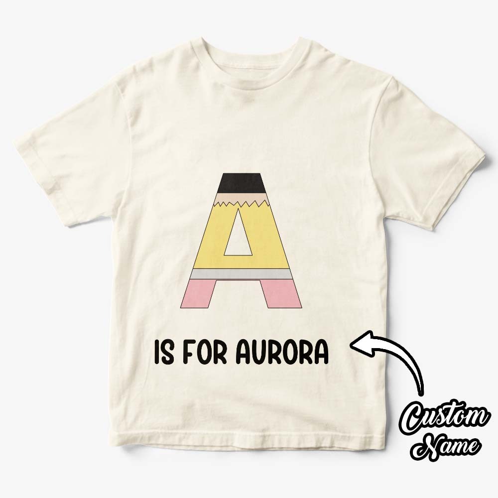 Personalized Back to School Pencil T-shirt First Day of School Shirt Gift for Kids - yournamenecklaceuk