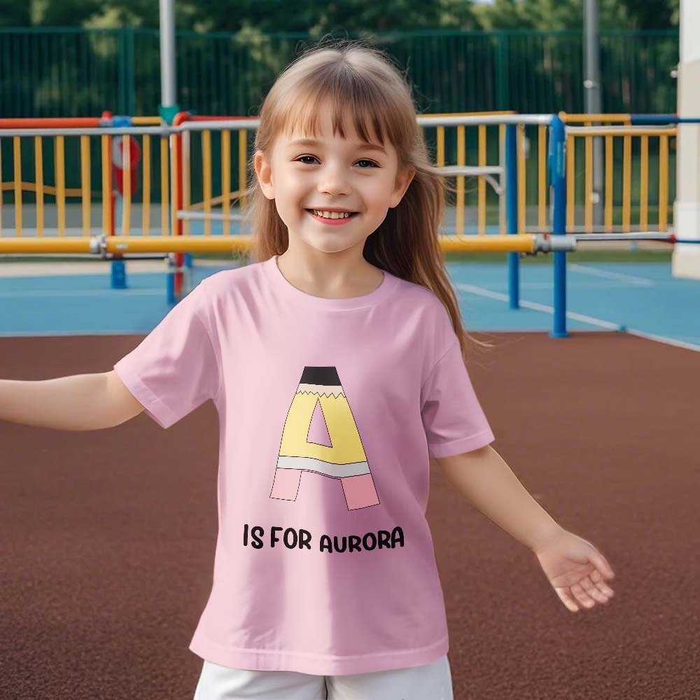 Personalized Back to School Pencil T-shirt First Day of School Shirt Gift for Kids - yournamenecklaceuk