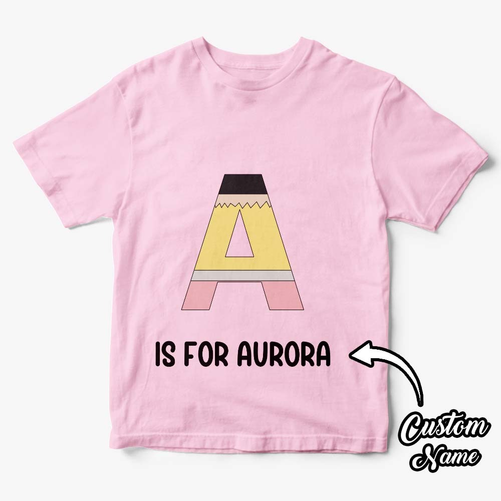 Personalized Back to School Pencil T-shirt First Day of School Shirt Gift for Kids - yournamenecklaceuk