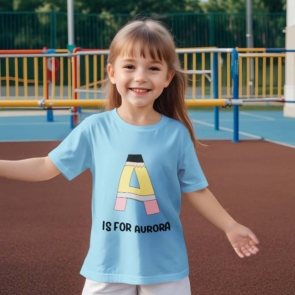 Personalized Back to School Pencil T-shirt First Day of School Shirt Gift for Kids - yournamenecklaceuk