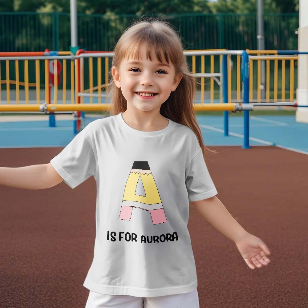 Personalized Back to School Pencil T-shirt First Day of School Shirt Gift for Kids - yournamenecklaceuk