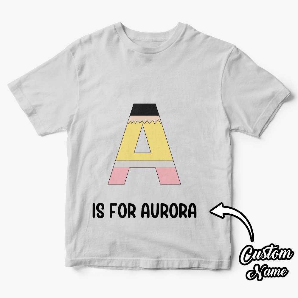 Personalized Back to School Pencil T-shirt First Day of School Shirt Gift for Kids - yournamenecklaceuk