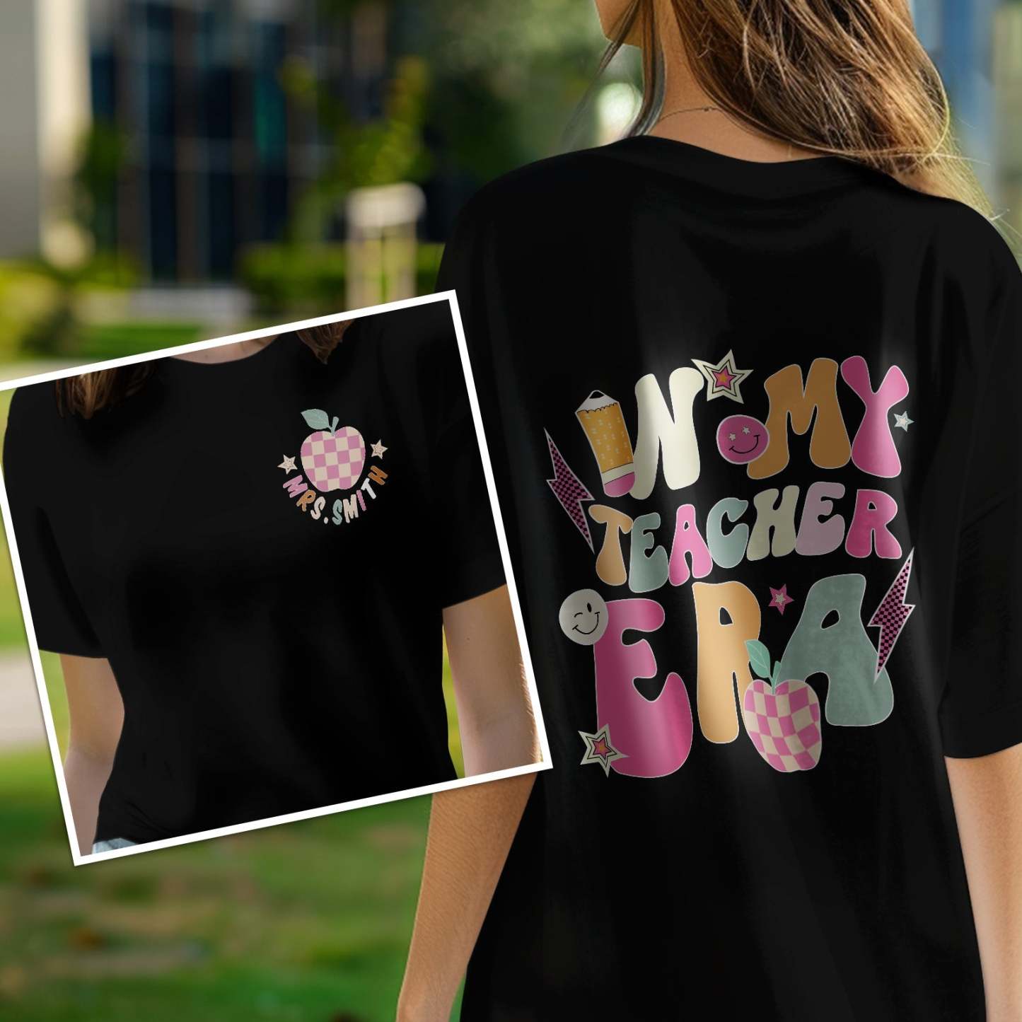 Personalized In My Teacher Era T-Shirt Teacher Custom Name Shirt Back to School Gifts - yournamenecklaceuk