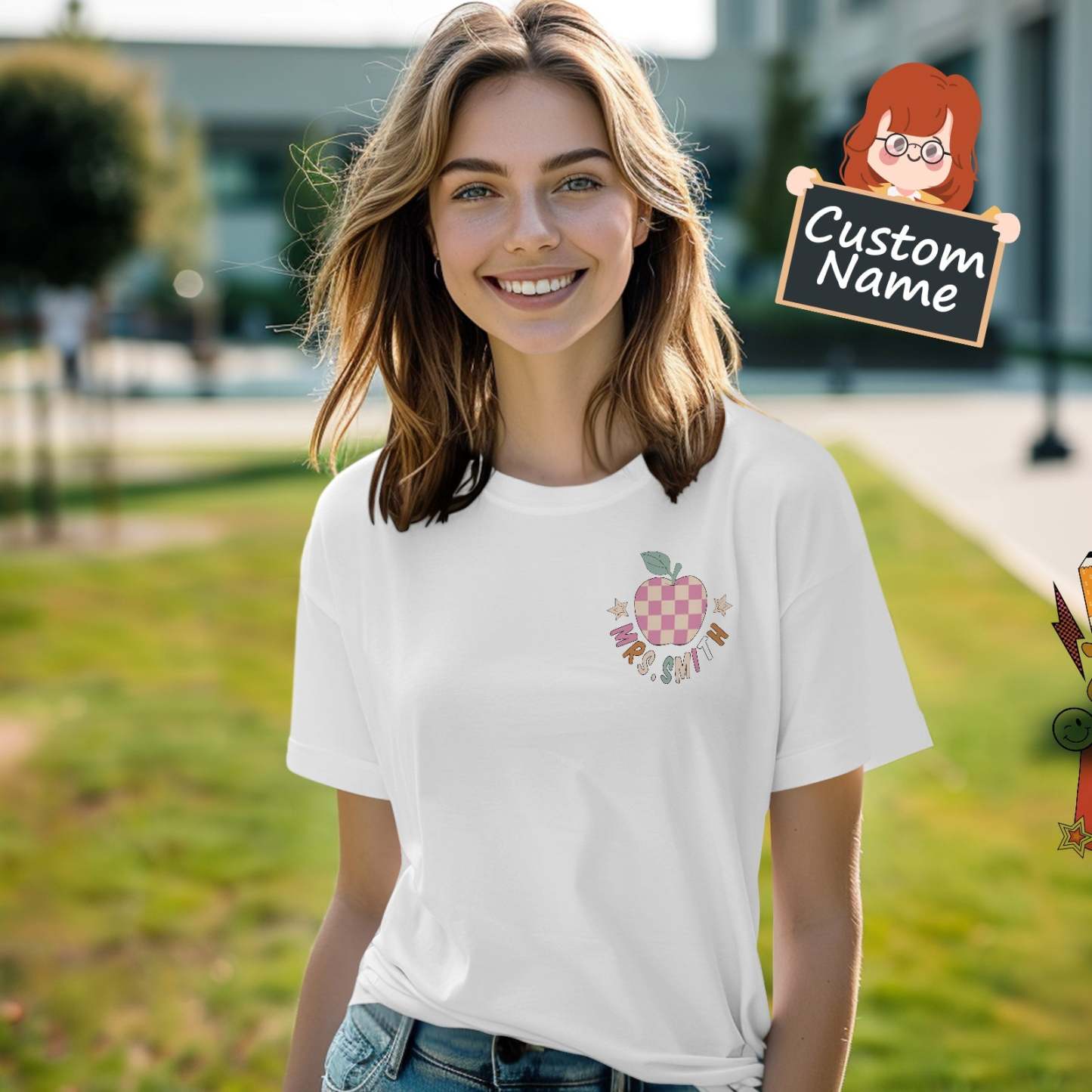 Personalized In My Teacher Era T-Shirt Teacher Custom Name Shirt Back to School Gifts - yournamenecklaceuk