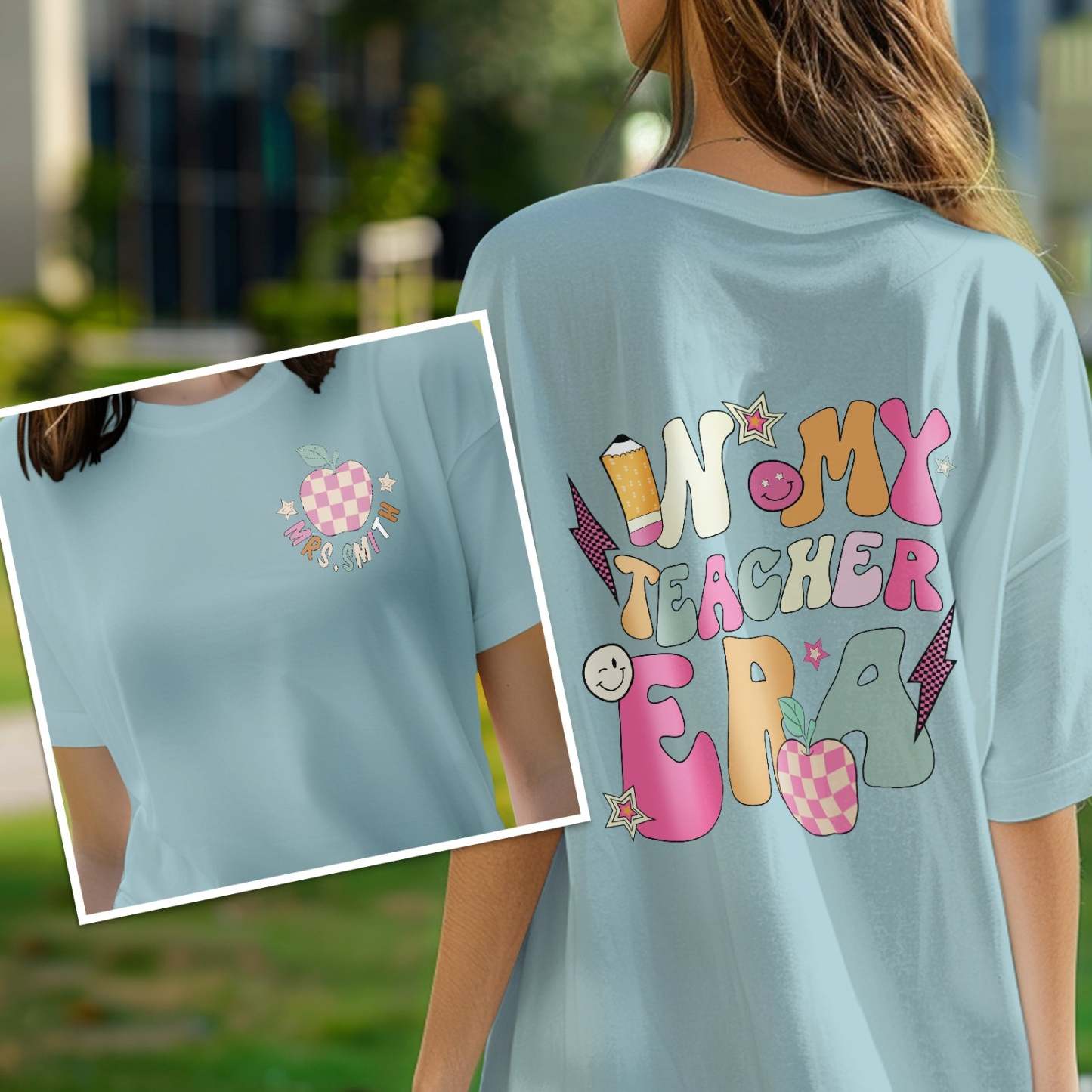 Personalized In My Teacher Era T-Shirt Teacher Custom Name Shirt Back to School Gifts - yournamenecklaceuk