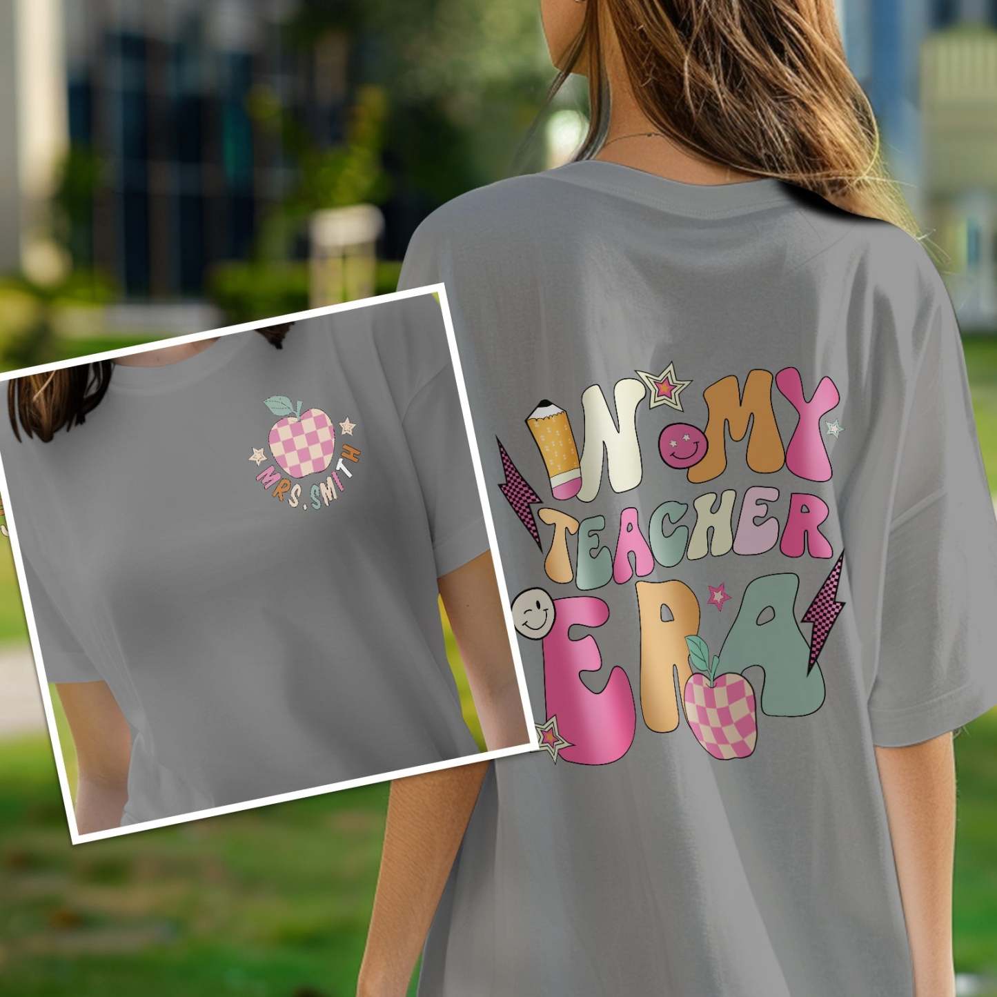 Personalized In My Teacher Era T-Shirt Teacher Custom Name Shirt Back to School Gifts - yournamenecklaceuk